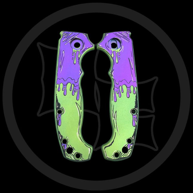 DOORBUSTER 2 - "Wet - Paint" Cel Shanded Titanium Scales for the Microtech Stitch & Demko AD20/AD20S/AD20i - Original GOAT