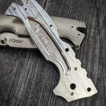 STOCKY GOAT - Smooth - LINERLESS Titanium Scales (Compatible w/ Cold Steel AD-10 & AD-10 Lite)