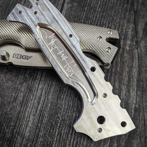 STOCKY GOAT - OG1 - Unlined Titanium Scales (Compatible w/ Cold Steel AD-10 & AD-10 Lite)