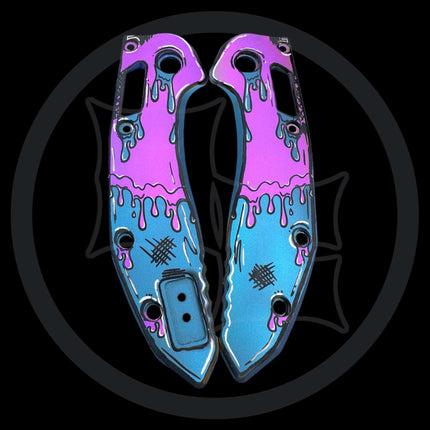 DOORBUSTER 2 - "Wet - Paint" Cel Shanded Titanium Scales for the Microtech Stitch & Demko AD20/AD20S/AD20i - Original GOAT