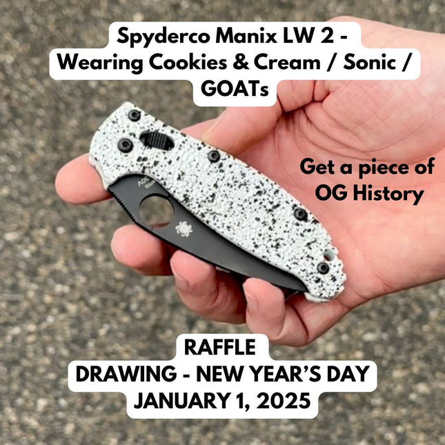 RAFFLE - Spyderco Manix LW 2 w/ Custom Coated Aluminum Original GOATs