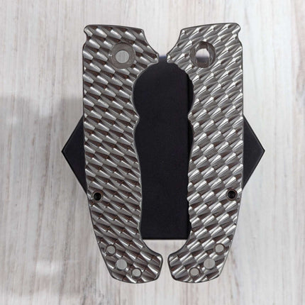 Demko AD20 Linerless Textured Titanium Scales - Expanded Texture - STONED finish