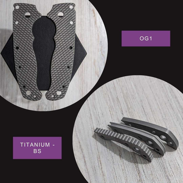 STOCKY GOAT - SMALL PIVOT - Titanium Scales & Backspacer Bundle - Stoned (Compatible with Demko AD20.5)